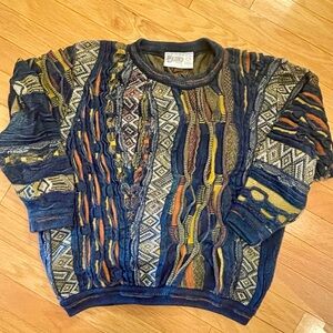 VTG 90s Coogi Blues Colorful
Knit Sweater Mens Size L 100% cotton